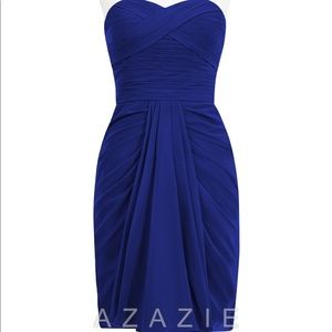 Royal Blue Chiffon Grecian Dress - Sweetheart
